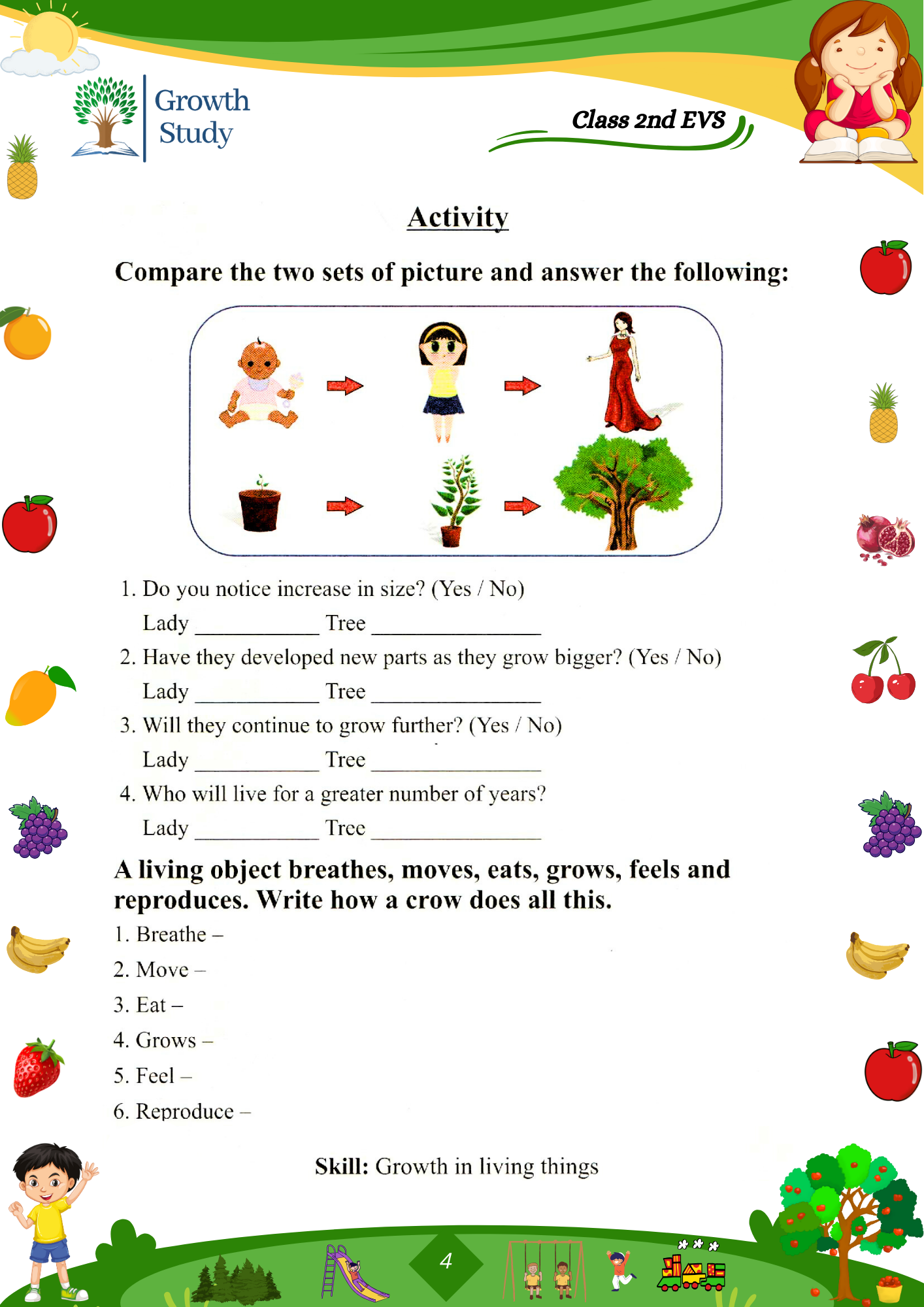 Printed Worksheet Class 2nd EVS (Science)