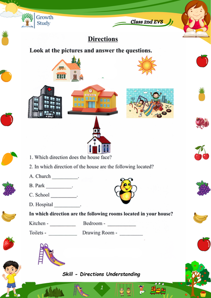 Printed Worksheets Class 2 Math, English, EVS, Hindi | Hardcopy