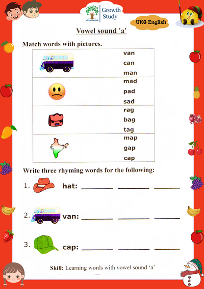 Printed Worksheets UKG  Math, English, EVS, Hindi | Hardcopy