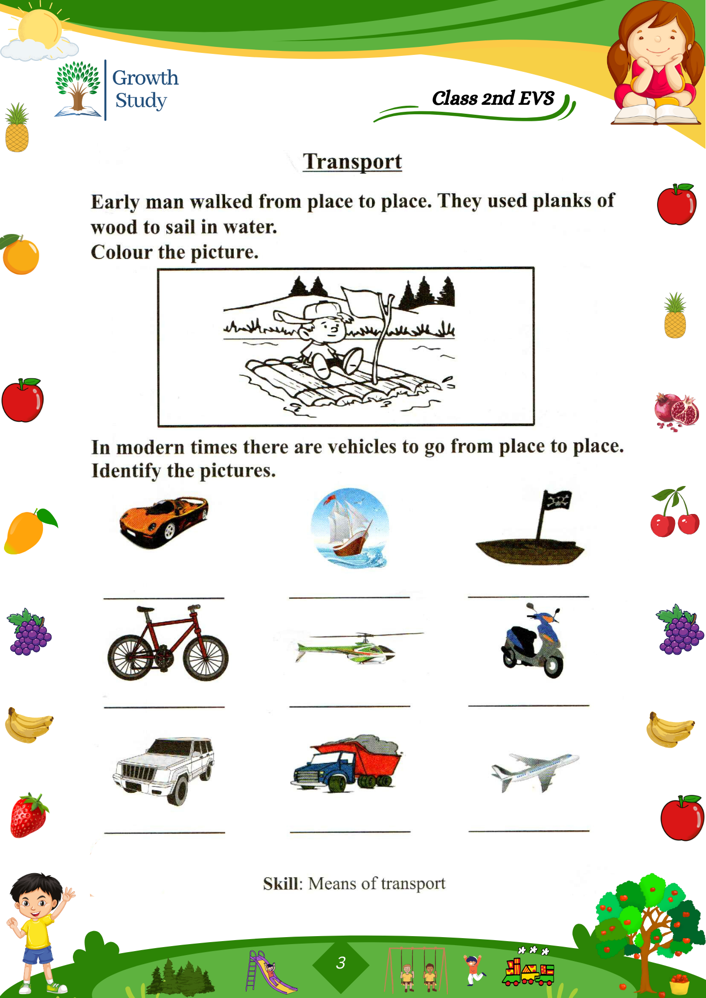 Printed Worksheets Class 2 Math, English, EVS