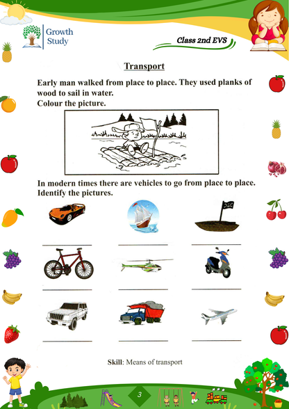 Printed Worksheets Class 2 Math, English, EVS, Hindi | Hardcopy