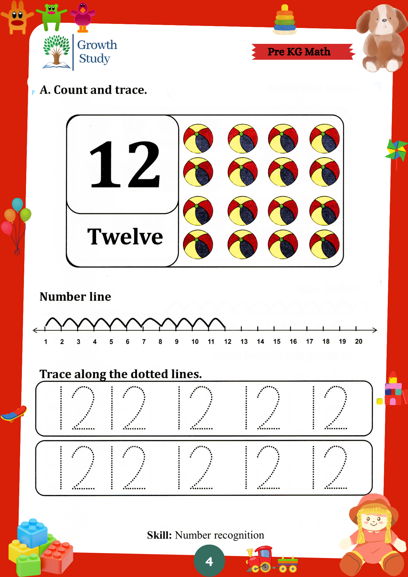 Printed Worksheet LKG Math