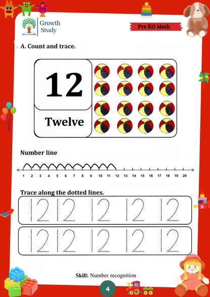 Printed Worksheets LKG Math, English, EVS, Hindi | Hardcopy