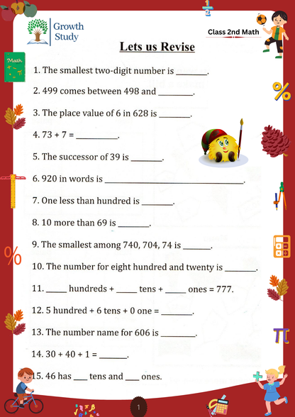 Printed Worksheets Class 2 Math, English, EVS, Hindi | Hardcopy