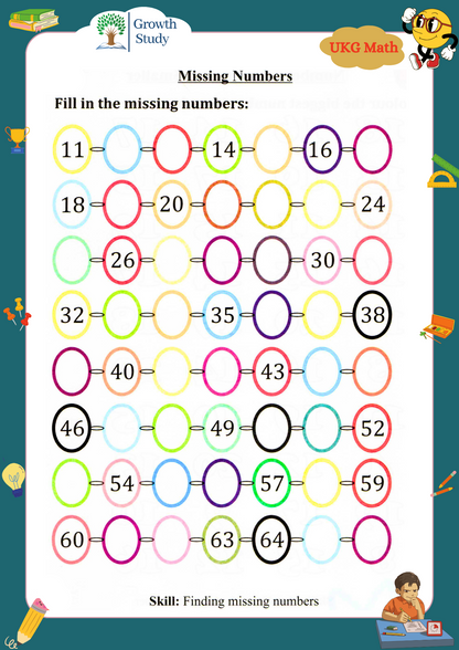 Printed Worksheets Class UKG Math