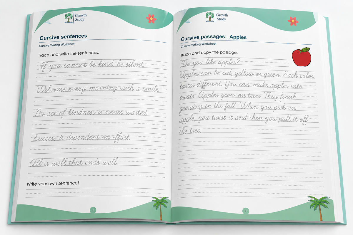 Cursive Handwriting Practice 3 Books Combo