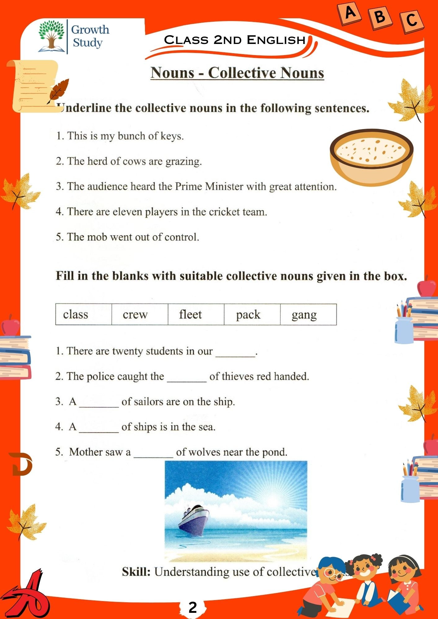 Printed Worksheets Class 2 Math, English, EVS, Hindi | Hardcopy