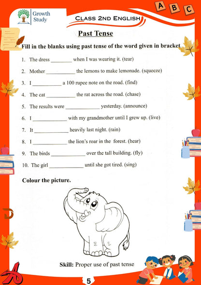 Printed Worksheets Class 2 Math, English, EVS, Hindi | Hardcopy