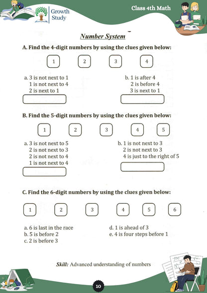 Printed Worksheets Class 4 Math, English, EVS, Hindi | Hardcopy