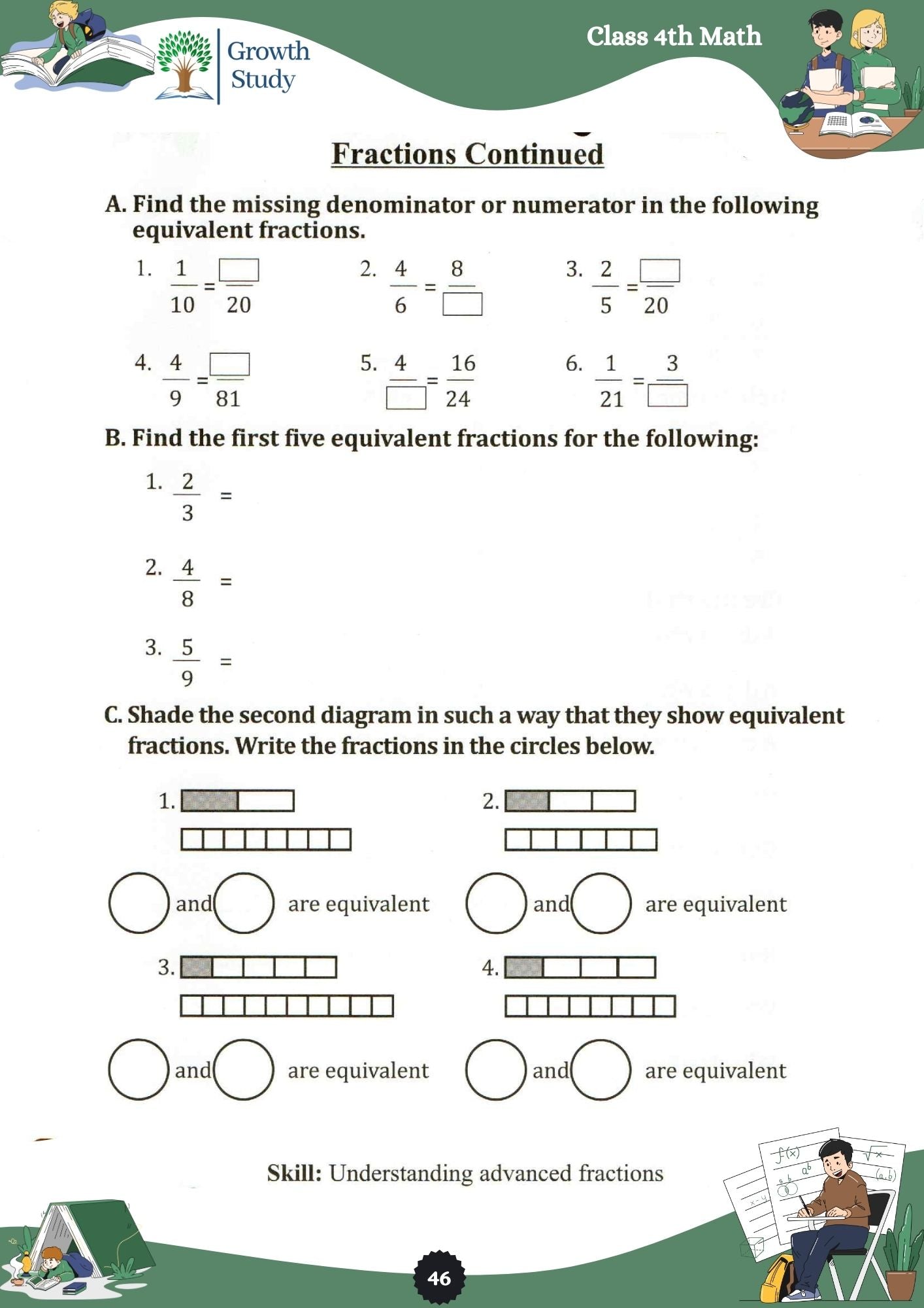 Printed Worksheet Class 4 Math, English, EVs