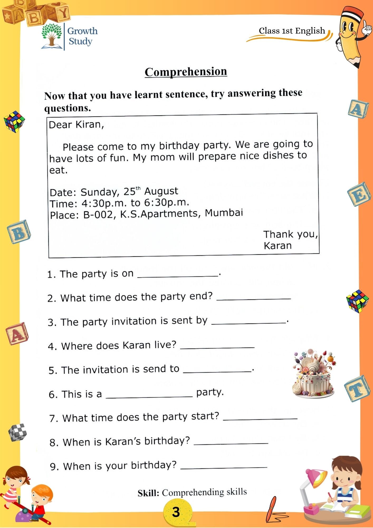 Printed Worksheets Class 1 Math, English, EVS