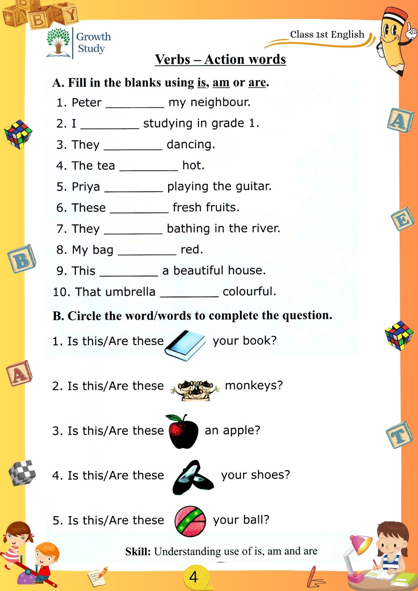 Printed Worksheets Class 1 Math, English, EVS