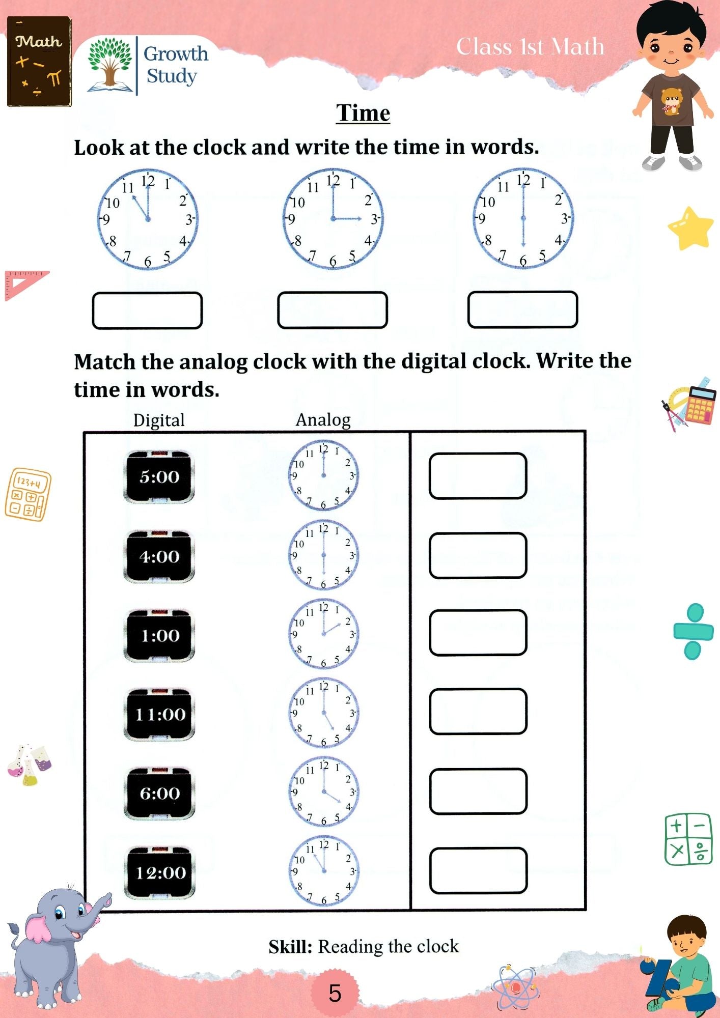 Printed Worksheets Class 1 Math, English, EVS, Hindi | Hardcopy