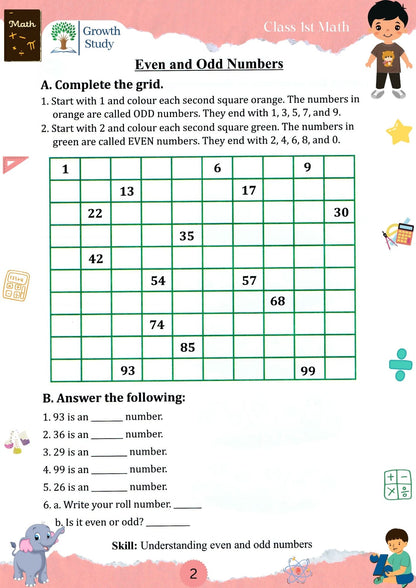 Printed Worksheet Class 1st Math