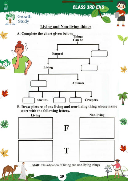 Printed Worksheet Class 3rd EVS (Environmental Science)