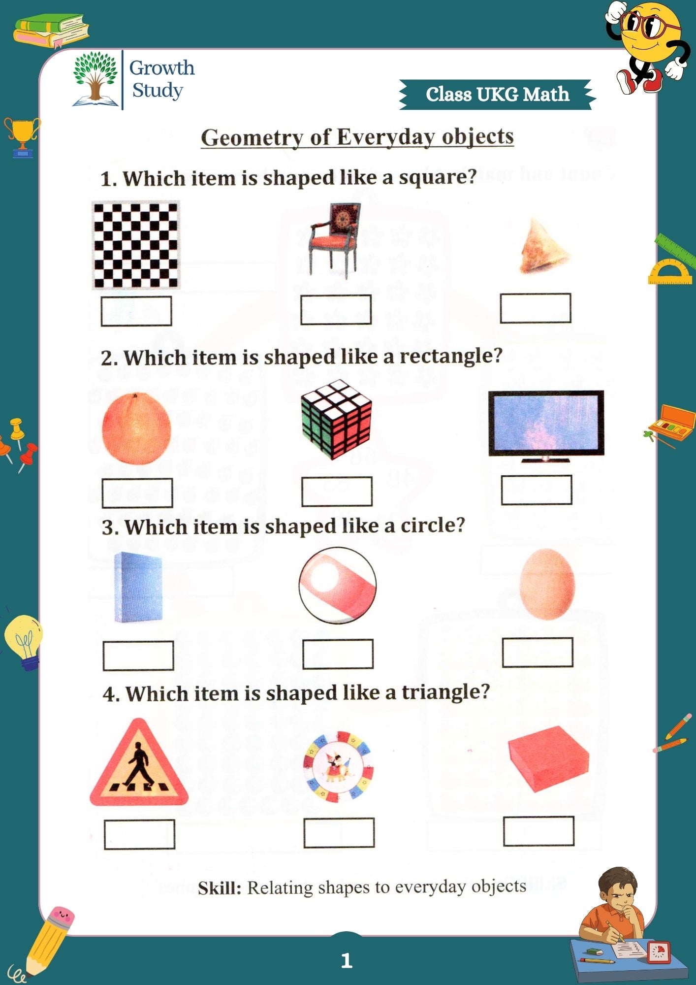 Printed Worksheets UKG  Math, English, EVS, Hindi | Hardcopy